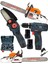 3'lü Set 9 Hp Benzinli Odun Ağaç Kesme Hızar Motoru- 58VF Şarjlı Dal Budama Şarjlı Matkap Vidalama 1