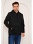 Modaen Siyah Kapuşonlu Sweatshirt (3 Iplik -Baskısız) 2