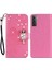 Samsung Galaxy S23+ Rhinestone Dekor Anti-Drop Telefon Kapağı, Baskı Baykuş Çiçek Deseni Stand Cüzdan Deri Kılıf (Yurt Dışından) 1