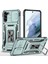 Samsung Galaxy S21+ 5g Slayt Lens Kapağı Pc+ Tpu Ring Kickstand Cep Telefonu Anti-Drop Case-Alpin Yeşil (Yurt Dışından) 1