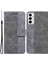 Samsung Galaxy M13 4g Için Pu Deri Koruyucu Kabuk, Geometri Baskılı Şok Geçirmez Kasık Telefon Standı Cüzdan Kapağı Strap-Grey (Yurt Dışından) 1