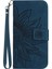 Samsung Galaxy A32 4g (Ab Versiyonu) HT04 Cilt Dokunuşlu Pu Deri Tam Koruma Cüzdan Kılıfı Baskılı Ayçiçeği Ayarlanabilir Stand Kapağı El Strap-Dark Mavi (Yurt Dışından) 2