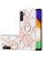 Samsung Galaxy A54 5g Için Tpu Kılıfı, Elektrapan Birleştirme Mermer Deseni Imd Telefon Kapağı Halka Kickstand-Pink/beyaz (Yurt Dışından) 1