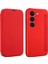 Samsung Galaxy S23 Için+ Anti-Drop Kartı Tutucu Kickstand Sıvı Silikon Koruyucu Kılıf Deri Touch Telefon Kapak-Kırmızı (Yurt Dışından) 2