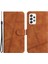 Samsung Galaxy A53 5g Retro Cilt Touch Hissedilen Tam Koruma Pu Deri Cüzdan Kapağı Şok Geçirmez Telefon Standı Case-Brown (Yurt Dışından) 1