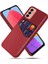 Samsung Galaxy M13 Için Cep Telefonu Kılıfı 4g Kart Tutucu Tasarım Anti-Fall Kumaş Doku Telefon Kılıfı Pu Deri Kaplamalı Pc Kapak Kırmızı (Yurt Dışından) 1