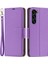 Samsung Galaxy S23+, Litchi Texture Pu Deri Telefon Cüzdan Kılıfı Stand-Purple ile Anti-Cratch Telefon Kapağı (Yurt Dışından) 1