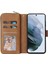 Samsung Galaxy S21 Fe 5g Için Anti-Drop Pu Deri Kabuk, Stand Cüzdan Telefonu Flip Kılıf Magnetic 9 Kart Tutucu Yuvaları Strap-Brown ile Fermuar Cep Kapağı (Yurt Dışından) 2