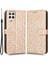 Samsung Galaxy A22 4g (Ab Versiyonu) Cüzdan Telefon Kılıfı Pu Deri Dot Desen Basılı Basılı Manyetik Kapatma Stand Folio Kapak Strap-Rose Gold (Yurt Dışından) 1