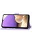 Samsung Galaxy A32 5G/M32 5g Baskılı Çiçekler Anti-Fall Anti-Fall Telefon Kılıfı Cilt Doku Pu Deri Cüzdan Stand Çok Kart Yuvası Akıllı Telefon Kapağı Iki Kayış Işığı ile Mor (Yurt Dışından) 2