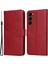 Samsung Galaxy S23 Için+ Buzağı Dokusu Şok Geçirmez Pu Deri Kılıf Manyetik Toka Cüzdan Stand Telefon Kapak-Kırmızı (Yurt Dışından) 2