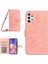 Samsung Galaxy A32 Için 5G/M32 5g HT04 Cilt Touch Baskılı Ayçiçeği Telefon Kapağı Pu Deri Deri Şok Geçirmez Stand Cüzdan Kılıf Omuz Kayış Işık Pembe (Yurt Dışından) 1