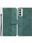 Samsung Galaxy M13 4g Için Pu Deri Koruyucu Kabuk, Geometri Baskılı Şok Geçirmez Kasık Telefon Standı Cüzdan Kapağı Strap-Yeşili (Yurt Dışından) 1