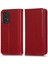 Samsung Galaxy A53 Için 5g 5g Grid Doku Pu Deri Deri Stand Cüzdan Kılıfı Manyetik Otomatik Obsorbed Folio Flip Telefon Kapak Kırmızısı (Yurt Dışından) 2