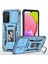 Samsung Galaxy A03S (166.5 x 75.98 x 9.14MM) Zırh Serisi Bump Proof Hybrid Hard Pc Yumuşak Tpu Şok Geçirmez Kasa Yüzük Araba Montajı Kickstand Arka Kabuk Kamera Kapak Işığı Mavi (Yurt Dışından) 1