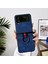 Samsung Galaxy Z Flip4 Için 5g Metal Parmak Halkası Telefon Kılıf Anti-Çizelge Pu Deri Kaplamalı Pc Arka Kapak Mavisi (Yurt Dışından) 2