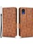 Samsung Galaxy A03 Çekirdek Üçgen Deseni Için Baskılı Telefon Kılıfı Şok Geçirmez Pu Deri Cüzdan Stand Strap-Brown (Yurt Dışından) 2