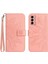 Samsung Galaxy Için M13 4g (Global Versiyon) HT04 Splash-Proof Cilt Dokunlu Pu Deri Cep Telefon Koruma Kapağı Baskılı Ayçiçeği Stand Cüzdan Telefon Kılıfı Strap-Light Pembe (Yurt Dışından) 1