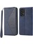 Samsung Galaxy A72 4g/5g Tam Koruma Buzağı Dokusu Telefon Kılıfı Pu Deri Cüzdan Stand Baskılı Rhombus Desen Cep Telefon Kapağı Strap-Mavi ile (Yurt Dışından) 1