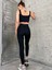Siyah Seamless/çapraz Lastikli Tam Boy Spor Tayt 5