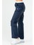 Lacivert Regular Fit Düz Kargo Cep Düz Paça Kadın Eşofman Altı - SD0942 3