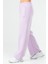 Lila Regular Fit Düz Pamuklu Yandan Cep Geniş Paça Kadın Eşofman Altı - SD0939 3