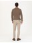 Erkek Vizon Slim Fit Çizgili Kanvas Pantolon 50278471-VR052 4