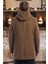 PLT8335 Dewberry Erkek Palto-Düz Camel 2