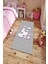 Unicorn Desenli Gri Dekoratif Makinede Yıkanabilir Kilim Çocuk Halısı Kadife Kumaş Dot Taban Halı 2