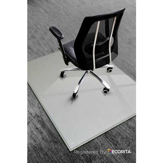 Decorita Cam Sandalye Matı | Satina | Bizoteli | 100 x 120 cm