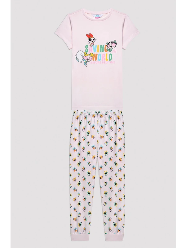 Penti Kız Çocuk Powerpuff Girls Pembe Pijama Takımı