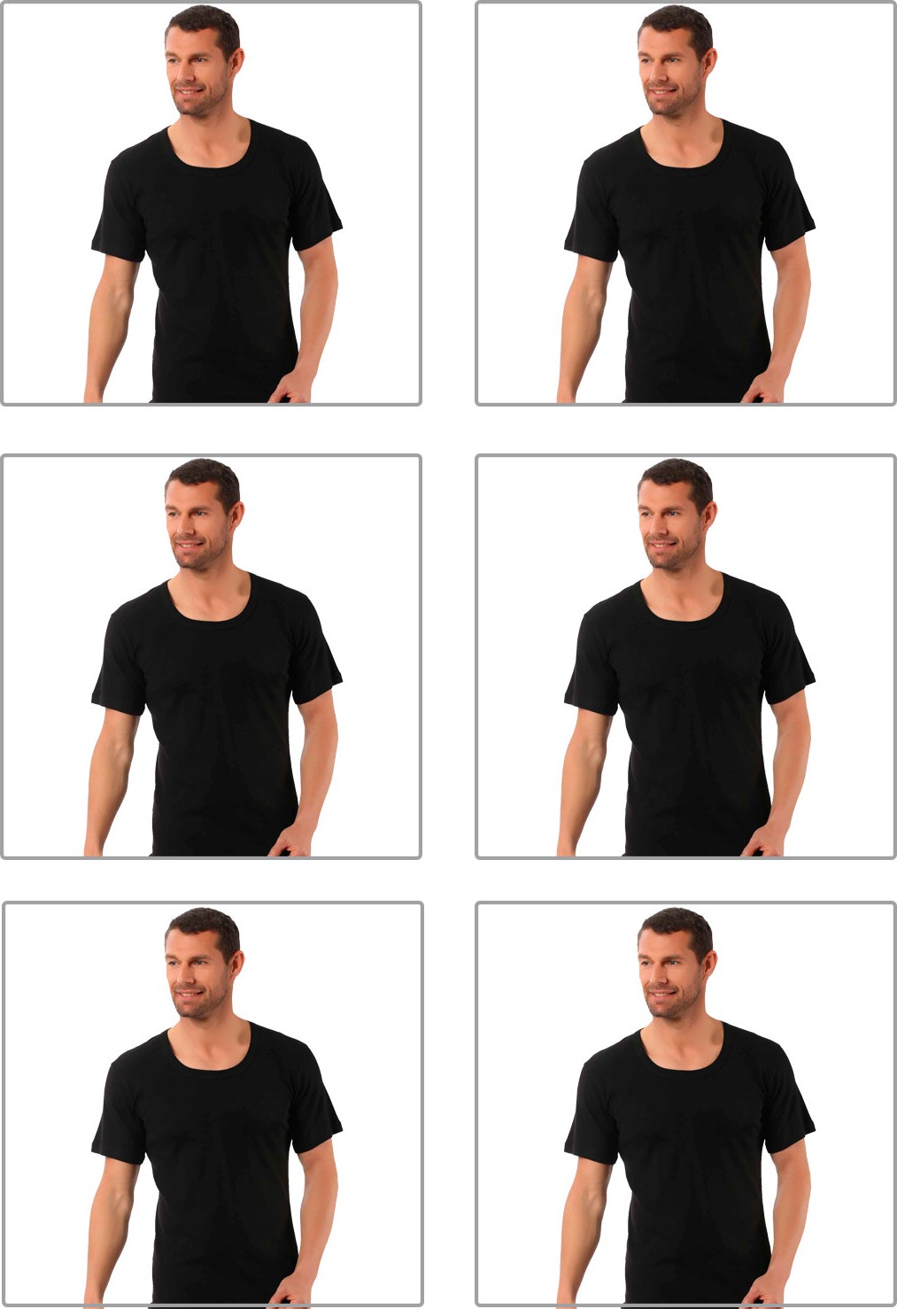 Özkan Underwear 0115 6'lı Paket Erkek Ribana Bisiklet Yaka Yarım Kol Fanila
