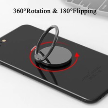 GongtuShop Cixi Hei Tarzı Lüks Telefon Tutucu Parmak Yüzük Akıllı Telefon 360 Derece Dönebilen Mıknatıs Metal Manyetik Akıllı Telefon Standı Için Dönebilen (Yurt Dışından)