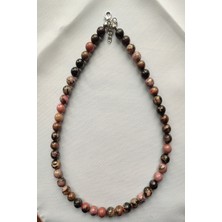 Bade Accessories 8 mm Rodonit Doğaltaş Kolye