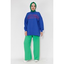 By Coolest Butik 23008 Boncuk ve Nakış Detaylı 2iplik Sweatshirt