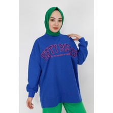 By Coolest Butik 23008 Boncuk ve Nakış Detaylı 2iplik Sweatshirt