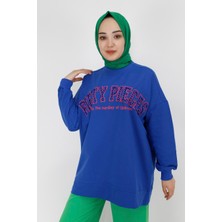 By Coolest Butik 23008 Boncuk ve Nakış Detaylı 2iplik Sweatshirt