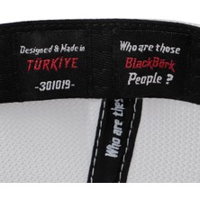 BlackBörk V2 Trucker Not Today - 2 Kod Logolu Unisex Siyah-Beyaz Cordura Kumaş Şapka (Cap)