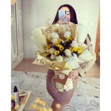 Zb Flowers Sevgiliye hediye Sarı Papatyalı Krem Gül Buketi sevgiliye Hediye doğum Günü çiçek içimden Geldi yıldönümü