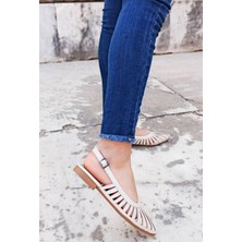 White Line Talaria Ten Kafes Model Kalın Topuk Sandalet