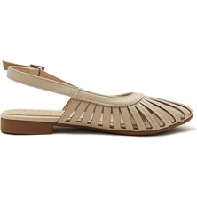 White Line Talaria Ten Kafes Model Kalın Topuk Sandalet