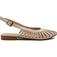 White Line Talaria Ten Kafes Model Kalın Topuk Sandalet