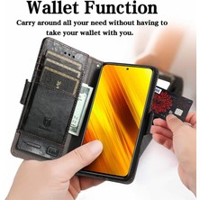 SZY Mall Xiaomi Poco X3 Nfc Cüzdan Kılıfı, Kart Tutuculu Pu Deri Flip Kılıf Rfıd Engelleme Kickstand Telefon Kapağı (Yurt Dışından)