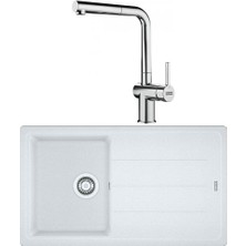 Franke Bfg 611 Granit Bianco Evye, Active Plus Doccia Krom Spiralli Armatür Seti