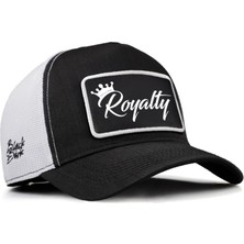 BlackBörk V2 Trucker Royalty - 2 Kod Logolu Unisex Siyah-Beyaz Cordura Kumaş Şapka (Cap)
