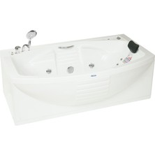 Beverly Hılls Jakuzi 170x100x80 H:55 Comfort Hidromasaj Sistemli Küvet (Gövde + Metal Ayak + 4 Yön Panel)