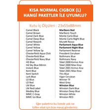 Cig Box cigbox Deri Sigara Çantası - (L) Kısa Normal Paket - Aluminyum Kasa - Mıknatıslı Kapak - Sigara Tabakası ,hediye