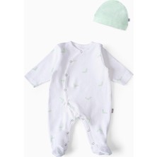Boumini Bebek Patikli Tulum Şapka Set Yeşil