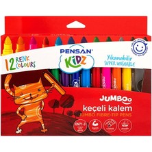 Pensan Kidz Yıkanabilir Jumbo Keçeli Kalem 12 Renk