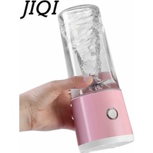 Kensen Shop 4 Bıçak Pembe Tarzı Jıqı 460ML Şarj Edilebilir Taşınabilir Sıkacağı Çok Fonksiyonlu Mini Elektrikli Meyve Sıkacağı Bıçakları Cep Sporları Şişe Blender USB (Yurt Dışından)